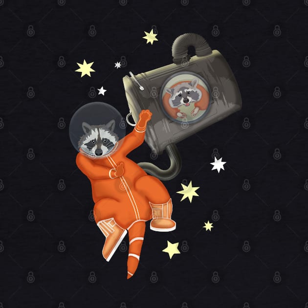 Space Raccoon. Trash pandas in the space by KateQR